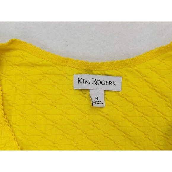 Kim Rogers Women's Tank Top SIze Medium Yellow Textured FLAWS - Picture 4 of 12